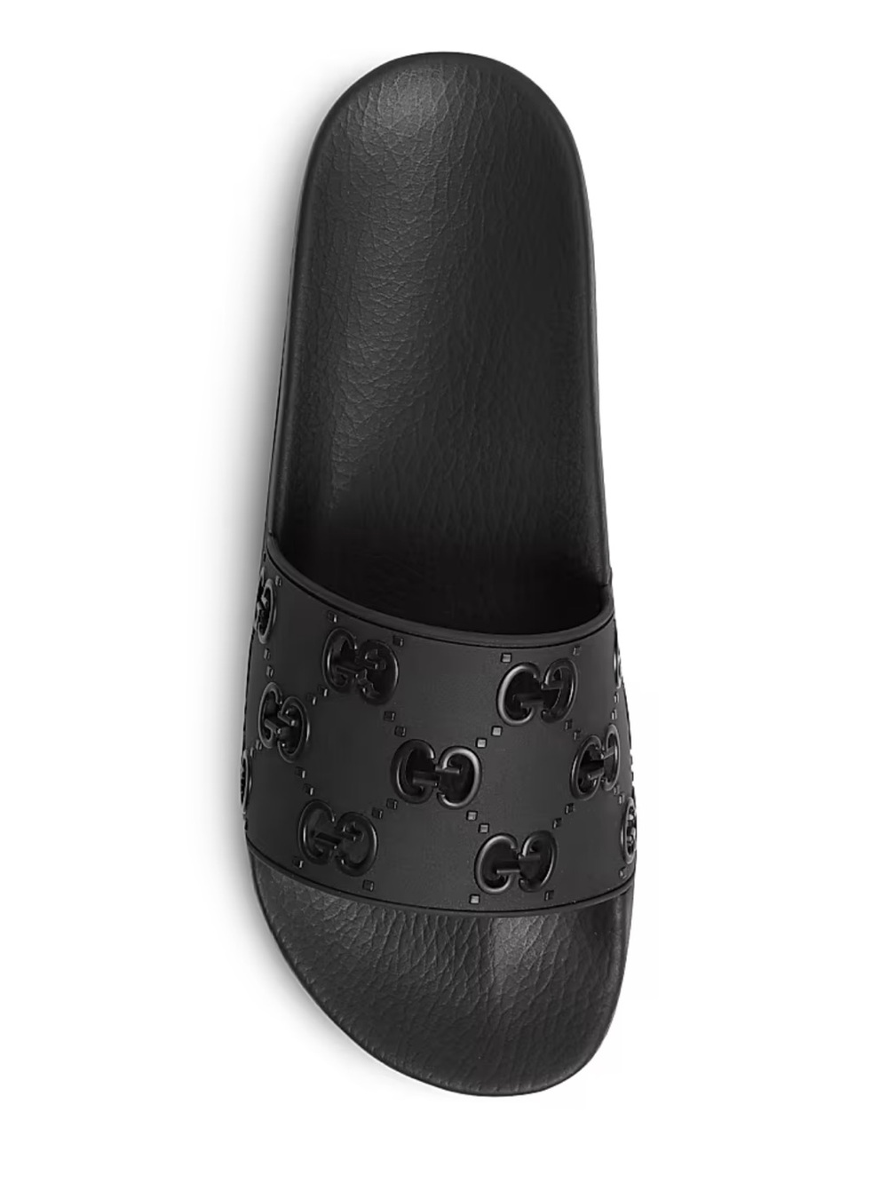 Gucci  Interlocking GG Embossed Black Rubber Slide Sandals Men’s Size 9